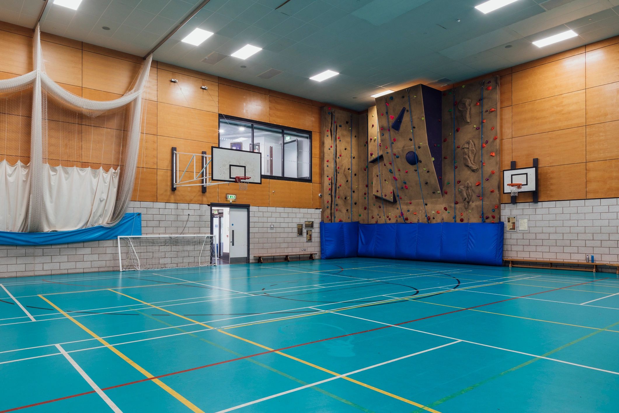 Well maintained gymnasium interior