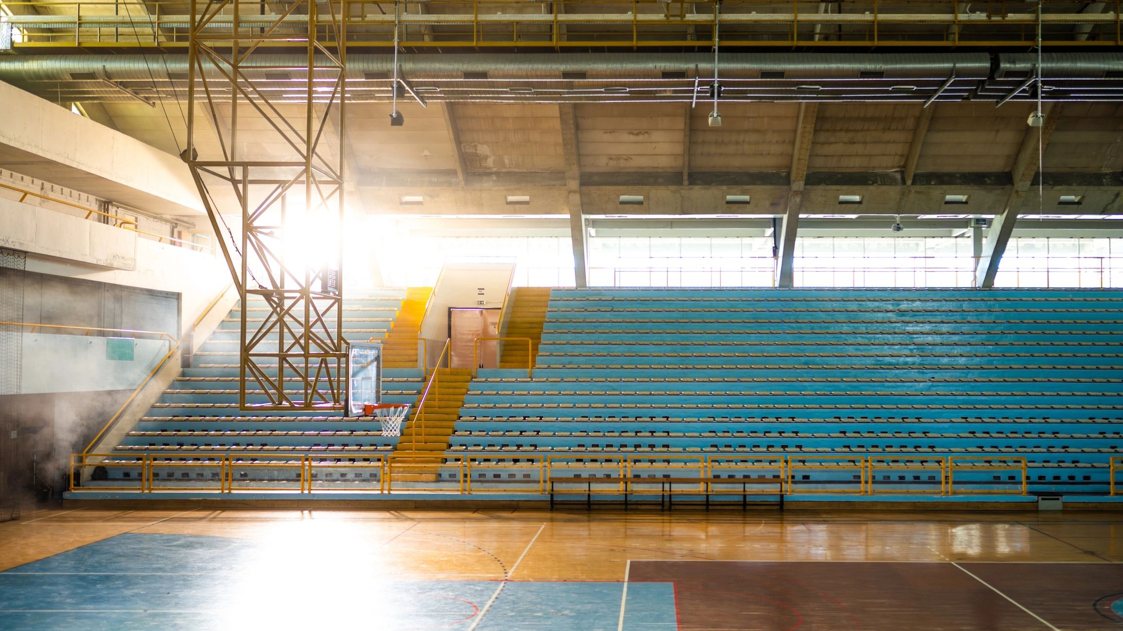 Clean indoor athletic court